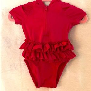 Baby Gap, Maroon zip swim suit